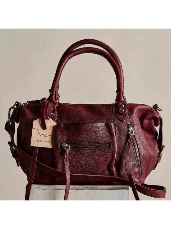 We The Free Handbags - FREE PEOPLE We the Free Baby Emerson Leather Tote Bag in Red Rock